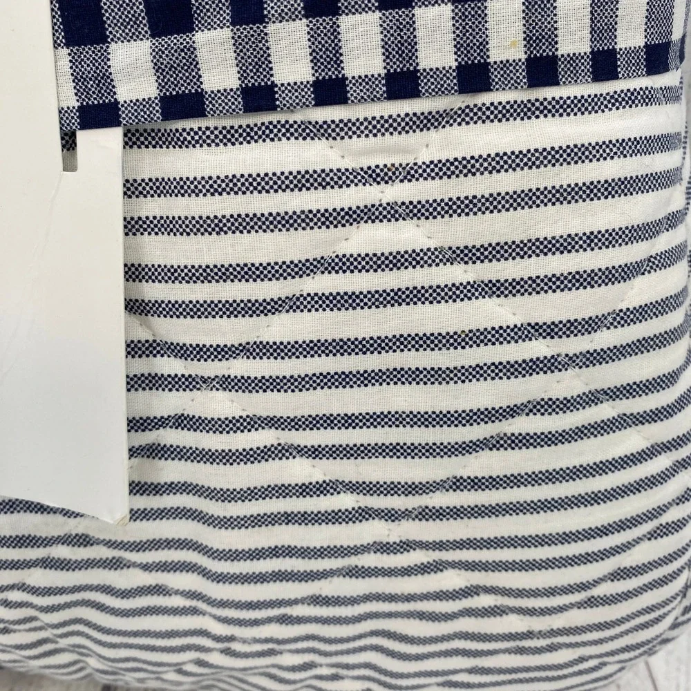Tommy Hilfiger Quilt Set Full Queen Blue Modern Check Gingham Preppy Reversible